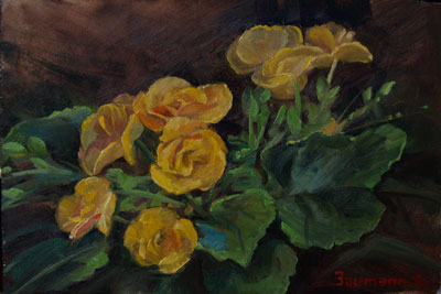 Stefan Baumann ~ Bought Begonia~ Oil- 6x 9