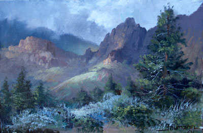 Basalt Cliffs North of Shasta  Oil ~ 6x 9