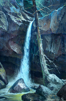  Stefan Baumann ~ Hedge Creek Falls Opus 1~ Oil- 6x 9