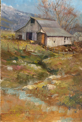  Stefan Baumann ~ Hoy Barn Oil ~ Oil- 6x 9