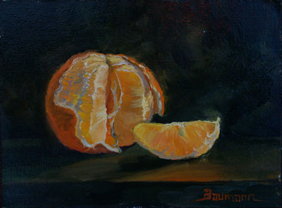 Stefan Baumann ~ Winter Orange Jan 22,2008 ~ Oil- 6x 9