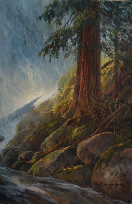  Stefan Baumann ~ Middle Falls Mc Cloud River ~ Oil- 6x 9