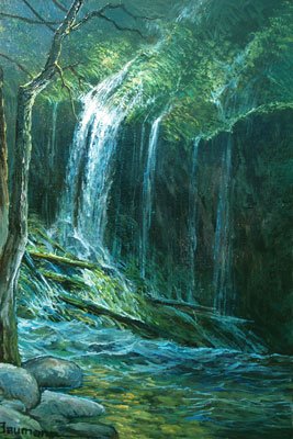  Stefan Baumann ~ Mossbrae Falls Opus 1~ Oil- 6x 9