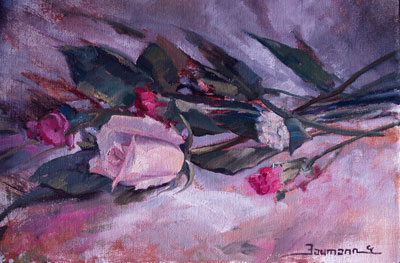  Stefan Baumann ~ Valentine�s Flowers~ Oil- 6x 9