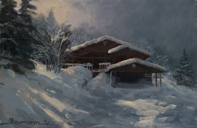  Stefan Baumann ~ Grand View Ranch House  Oil ~ 6x 9