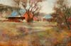 Stefan Bauman, Hornbrook barn opus3   - Oil on Panel 12x18 